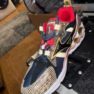 Mizuno Blue and Gold Athletic Shoes